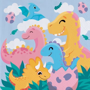 Салфетки с Funny Dinosaurs, 20 броя