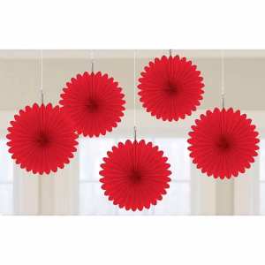 Декорация Ветрило, 5 броя розетки, червена