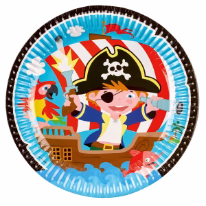 Картонени чинии Pirates, Пирати, 22,8 см, 8 броя