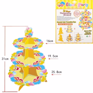 Стойка за мъфини и сладкиши Клоуни, три нива