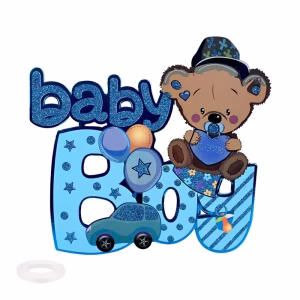 Парти табела Baby Boy, блестяща, с мече