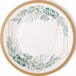 Чинии GREENERY - листа с рамка,  23 см, 8 броя