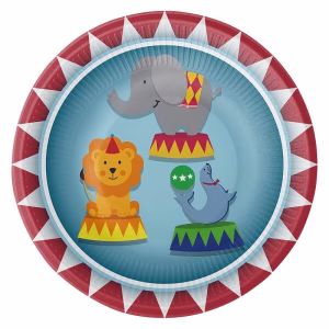 Парти чинии Цирк, 18 см, 8 броя