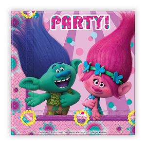 Парти салфетки Trolls Poppy, 20 броя