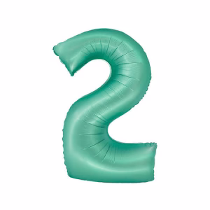 Балон фолио Цифра 2, Smart, Мента, мат, 76 см