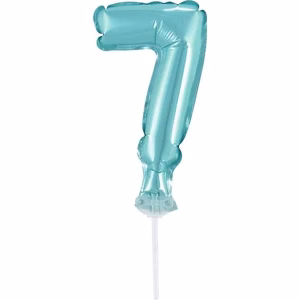 Балон фолио с пръчка Цифра 7, светло син
