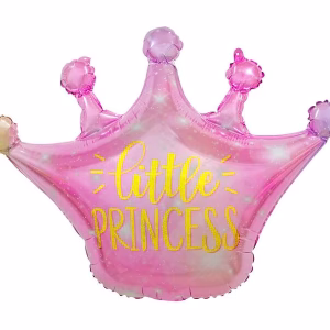 Фолиев балон Корона Little Princess, 66x53 см, розова