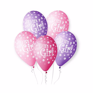 Балони Its a GIRL, 5 броя, пастел