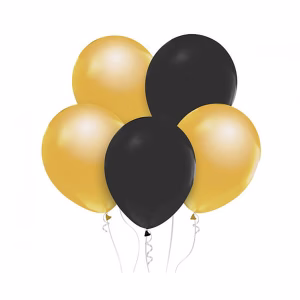 Балони металик Златни и Черни, B&C, 10 бр.