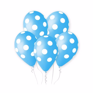 Балони Premium с точки, Сини, 5 броя