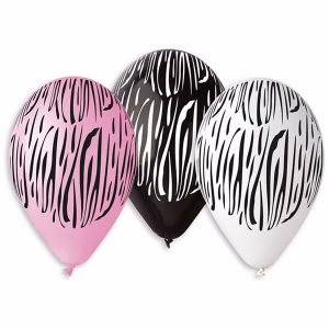 Балони Premium Зебра, пастел, 6 броя