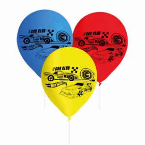 Балони с печат Hot Wheels, 8 броя, пакет