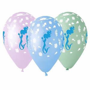 Балони с печат Premium Mermaid, 5 броя