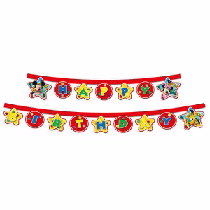 Банер надпис Happy Birthday, Playful Mickey