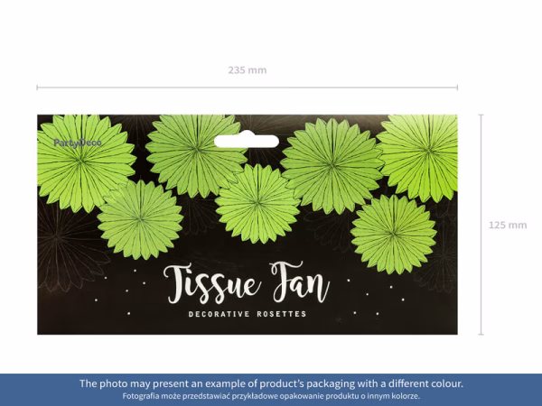 Декоративни розетки Ветрила, зелена ябълка, 20-40см, 3 броя – Изображение 4