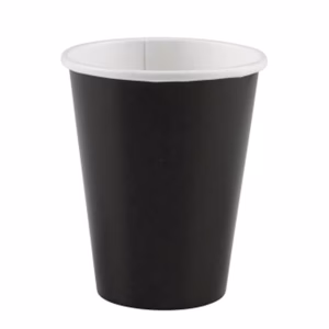 Картонени чаши 250 мл, Черни, 8 броя
