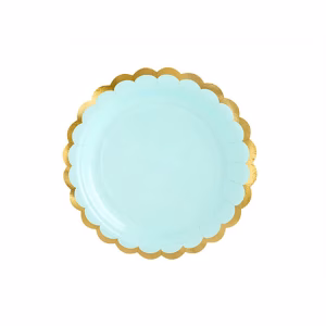 Чинии Мента със златен кант, 18см, пастел