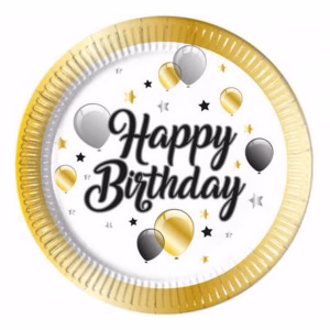 Чинии за рожден ден Балони, Честит рожден ден, 23см, 8 бр