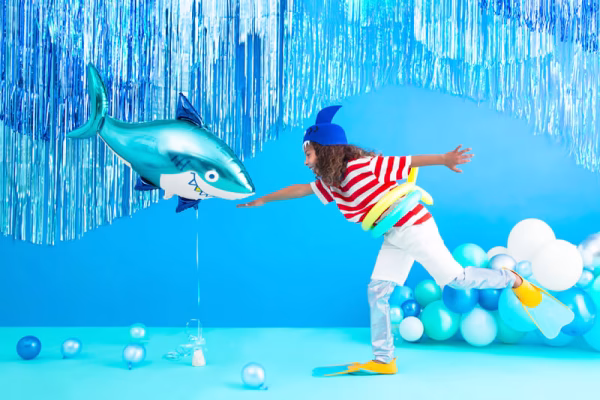 Парти завеса, ресни, синя, 90х250см – Изображение 6