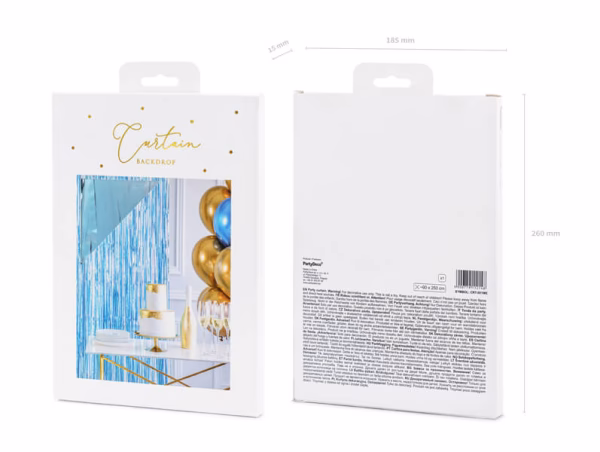 Парти завеса, ресни, синя, 90х250см – Изображение 12