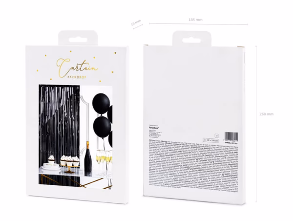 Парти завеса, ресни, черна, 90х250см – Изображение 3