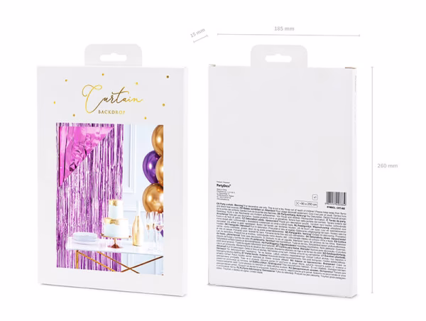 Парти завеса, ресни, циклама, 90х250см – Изображение 2