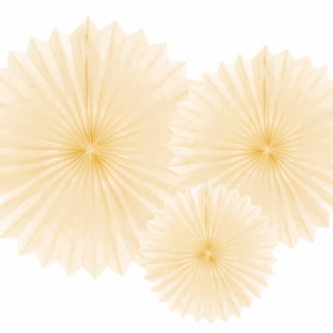 Декоративни розетки Ветрила, крем, 20-40см, 3 броя