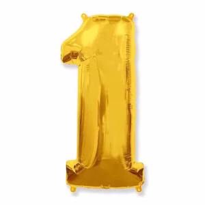 Фолиев балон номер 1, златен, FX, 112x86см, насипен