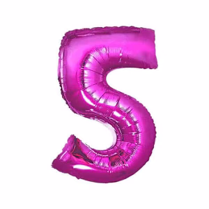 Фолиев балон Цифра 5, розов, 92 см