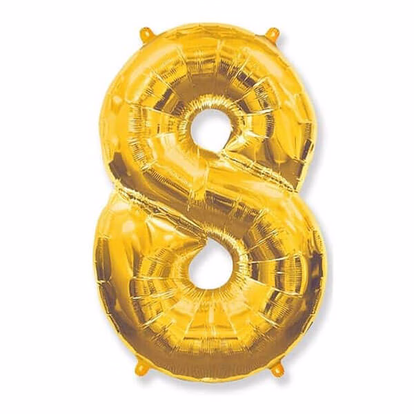 foliev-balon-czifra-8-zlato-85-sm.jpg Фолиев балон номер 8, златен, FX, 112x86см, насипен – Изображение 1