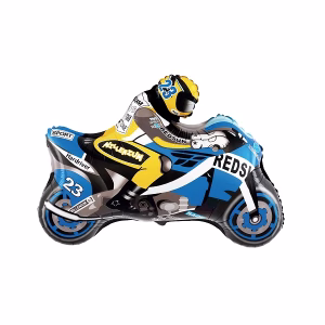 Фолиев балон Мотоциклет, 66х53 см, син, опакован