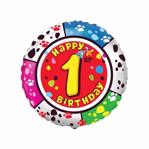 Фолиев балон с цифра 1, Happy Birthday 1, FX, 48 см, пакетиран