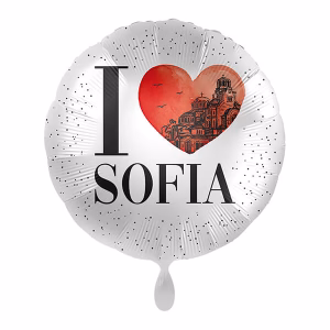 Фолиев балон с надпис I Love Sofia, кръг