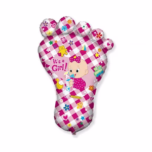 Фолиев балон Стъпка, момиче, 61 см, розов