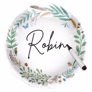 Фолиев балон White Nature с възможност за персонализиране, 45 cm, кръгъл, пакетиран