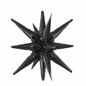 Фолиев балон Звезда 3D, 40 см, черен