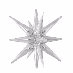 Фолиев балон Звезда 3D, 40 см, сребро