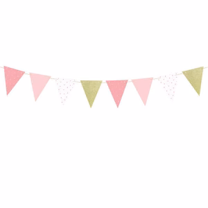 Гирлянд 1-ви рожден ден, флагчета, 1,3м, за момиче