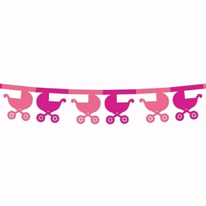 Гирлянд бебешка количка, розов