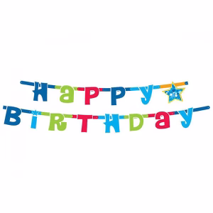 Гирлянд с надпис Happy Birthday, син