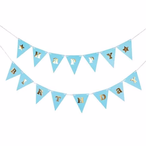 Гирлянда с надпис Happy Birthday, синя, 300 см