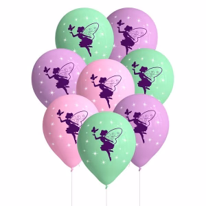 Балони с печат Floral Fairy Sparkle, 8 броя, пакет