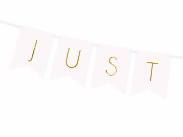 Банер Just Married, бял, 15 x 155 cm – Изображение 2