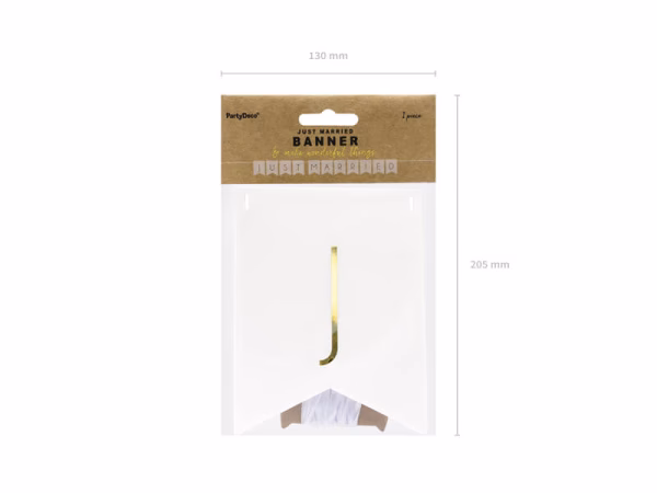 Банер Just Married, бял, 15 x 155 cm – Изображение 7
