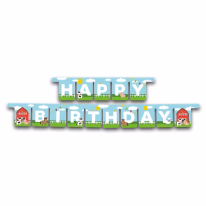 Банер с надпис FARM ANIMALS, Happy Birthday, 300 см