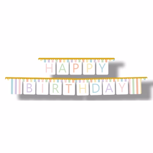 Банер с надпис Happy Birthday, PASTEL CELEBRATION, 300 см