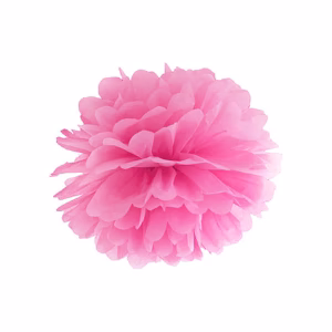 Хартиен помпон за украса, розов, 35см