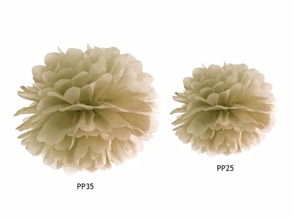 Хартиен помпон за украса, злато, 35 см – Изображение 2