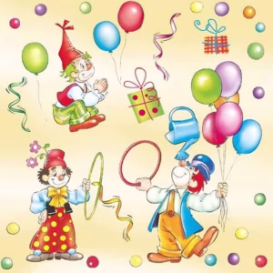 Хартиени салфетки Клоуни с балони, Maki, 012902