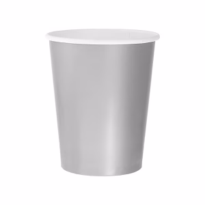 Картонени чаши едноцветни, сребро, 14 бр